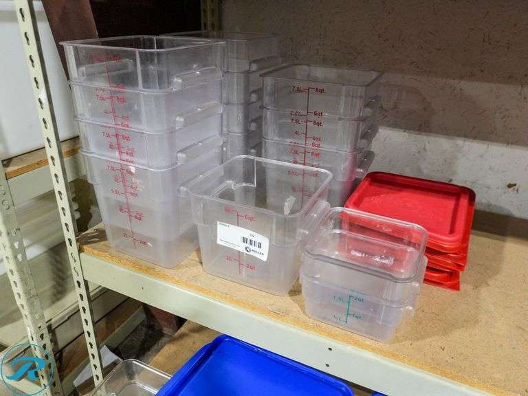 (14) Ingredient Bins With Lids: (11) 8Qt, 6Qt and (2) 20Qt
