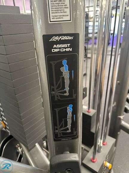 Life Fitness 4-Station Multi Jungle With Assist Dip, Lat Pulldown, Cable Pull and Low Row - Roller Auctions