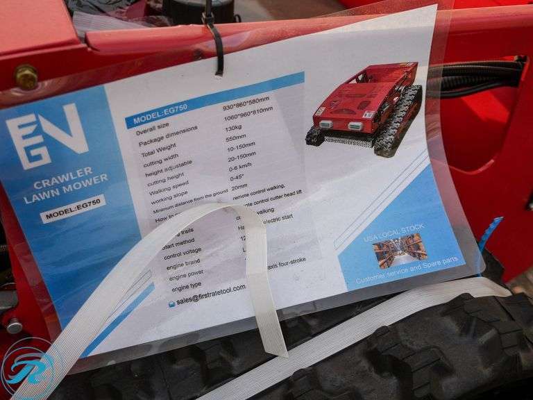 Printable Remote Control Crawler Signs New 2024 EGN EG750 Remote Control Crawler Lawn Mower - Roller Auctions