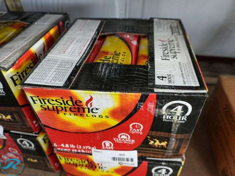 (2) Fireside Supreme Firelogs, 4-Hour Burn Time, 4-6.48Lb - Roller Auctions