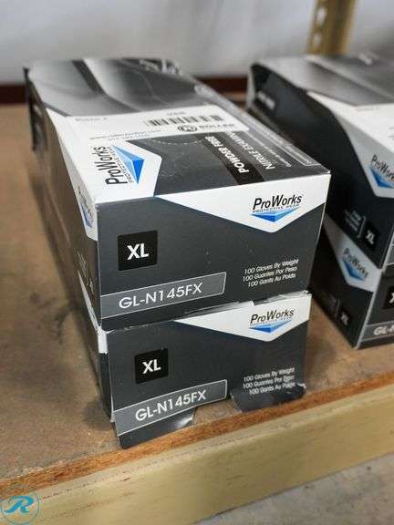 (2) Boxes of ProWorks Powder Free Nitrile Examination Gloves, Black, XL (100-Gloves/Per Box)