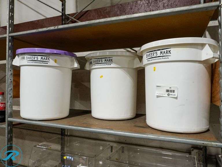(3) Bakers Mark 176IBRN10W 10-Gallon Ingredient Bin With Lids