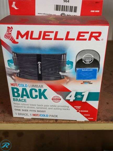 (2) Mueller Hot/Cold Lumbar Back Braces, One Size - Roller Auctions