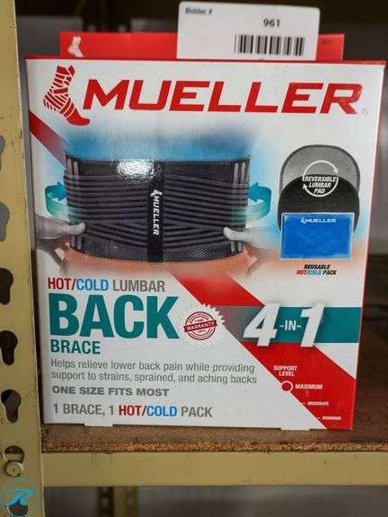 Mueller Hot/Cold Lumbar Back Brace, One Size - Roller Auctions