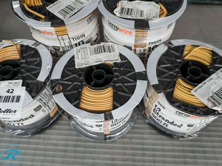 (5) Rolls of Cerrowire 10 and 12AWG Stranded Wire, 500' - Roller Auctions