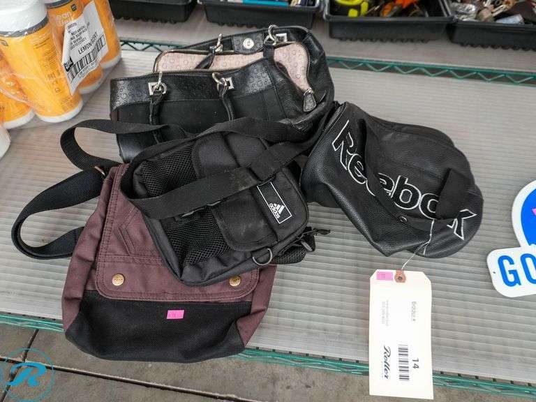 (4) Bags: Reebok, Adidas, Guess and Carhartt
