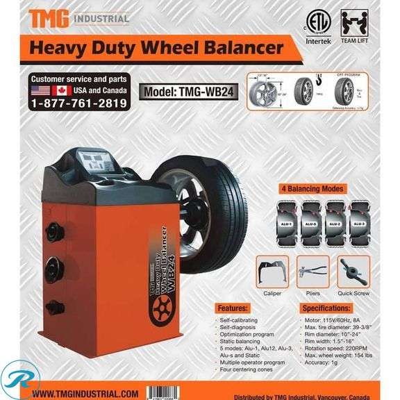 New TMG Industrial TMG-WB24 Heavy Duty Wheel Balancer