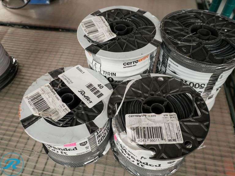 (4) Rolls of Cerrowire 10 and 12AWG Stranded Wire, 500' - Roller Auctions