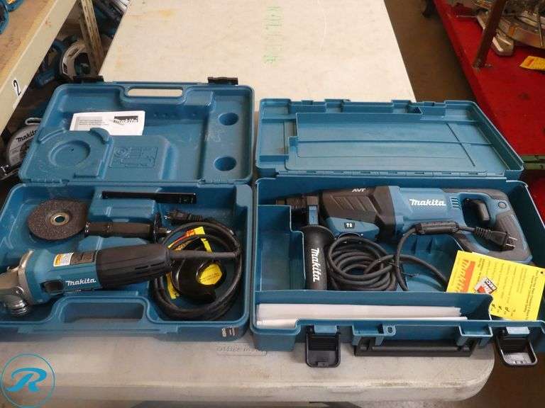 Makita GA4030K Angle Grinder and HR2641 Hammer Drill