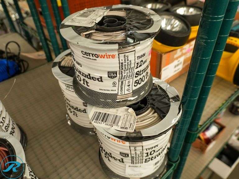 (3) Rolls of Cerrowire 10AWG Stranded Wire, 500' - Roller Auctions