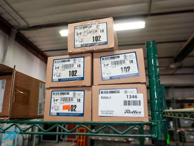 (5) Boxes of Topaz Electric BXFlex Connectors Roller Auctions