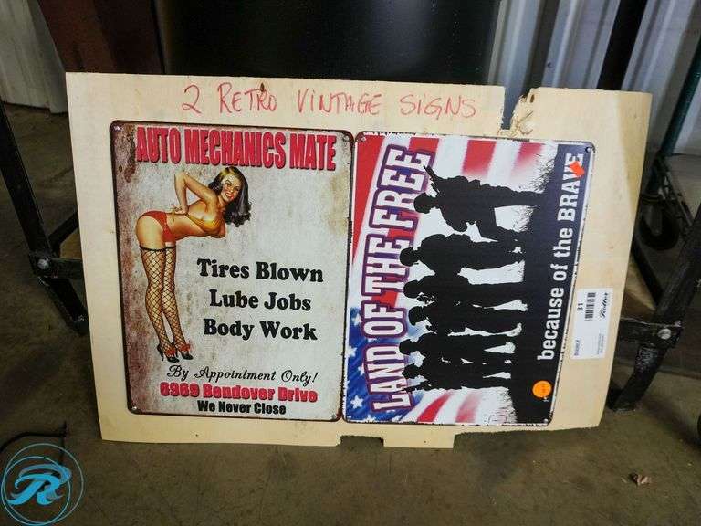 (2) Retro Vintage Signs