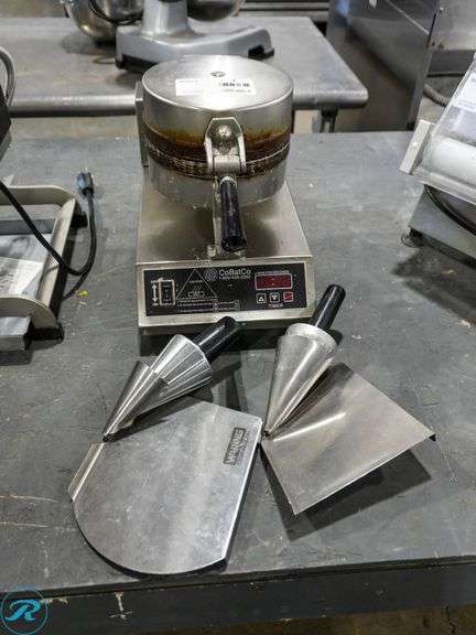 Cobatco MD10SSEL Waffle Cone Baker, 120V and (2) Waffle Cone Forming Tools