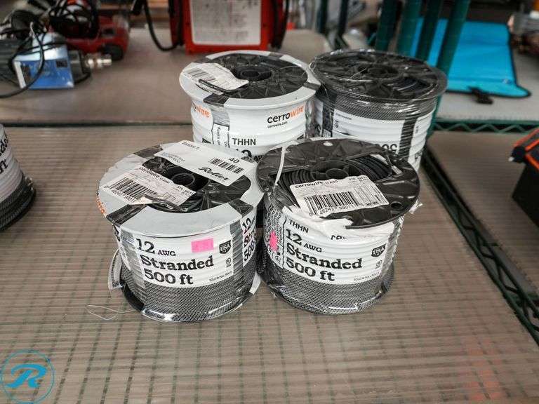 (4) Rolls of Cerrowire 10 and 12AWG Stranded Wire, 500'