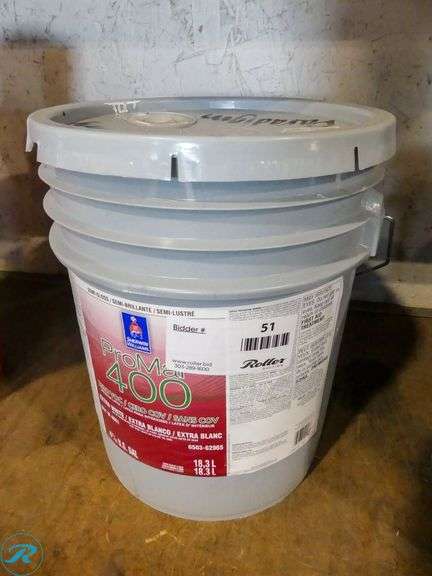Partial Bucket of ProMar 400 Extra White Paint