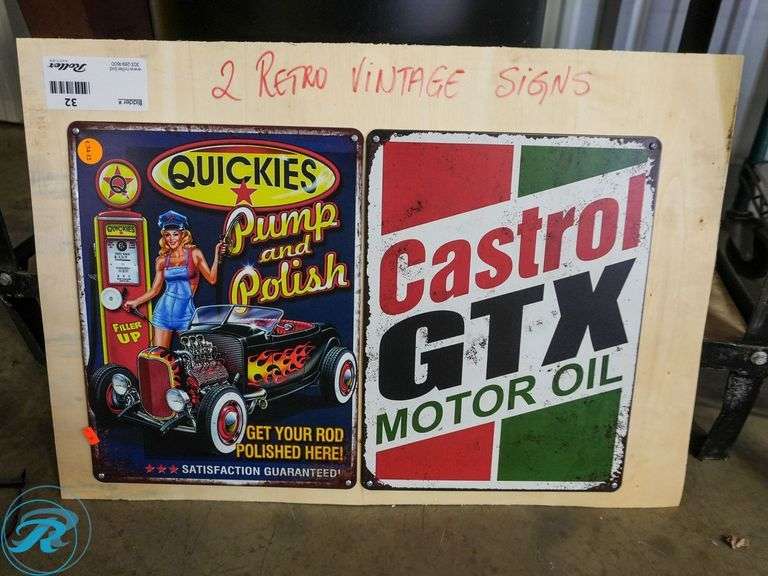 (2) Retro Vintage Signs