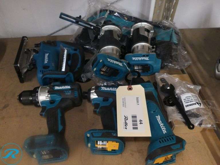 (6) Makita 18V Power Tools: Saws, Drills and Routers (Tools Only)