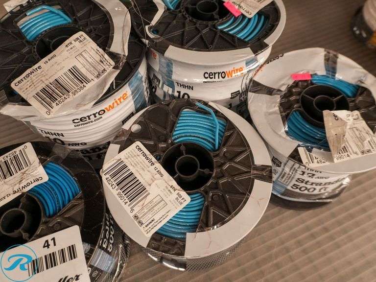 (5) Rolls of Cerrowire 10 and 12AWG Stranded Wire, 500' - Roller Auctions