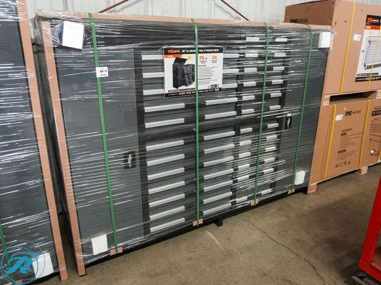 New TMG Industrial TMG-SC85 24-Drawer Tool Storage Chest, 85" - Roller Auctions