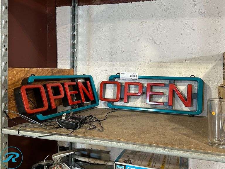 (2) Lighted Open Signs