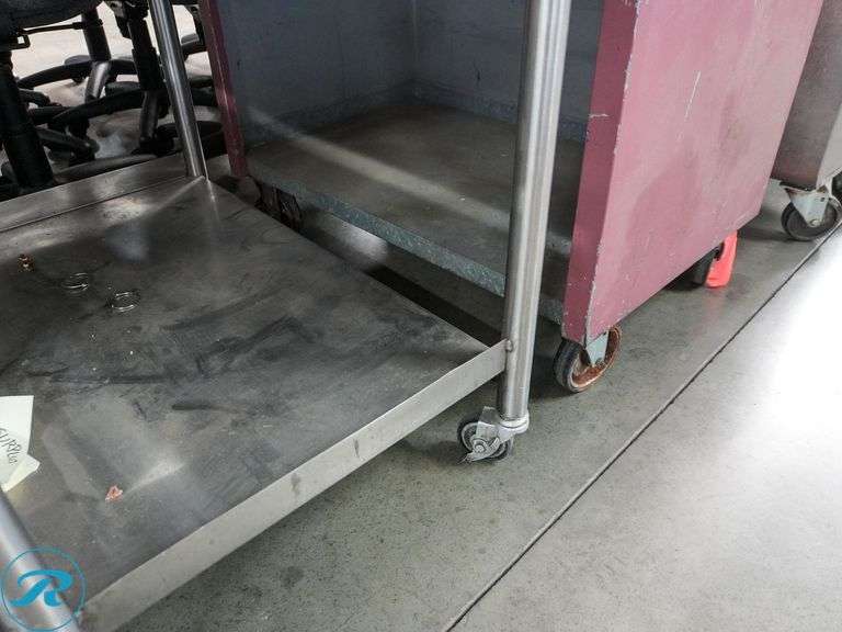 (2) Stainless Steel Prep Tables on Casters, 3' x 2' - Roller Auctions