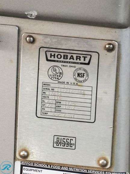 Hobart D-300 Mixer, 30Qt, 115V, Single Phase - Roller Auctions