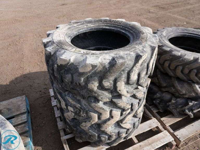 Assorted Used Backhoe Tires Consisting Of: (1) 16.9-28, (3) 12.5-80-18 ...