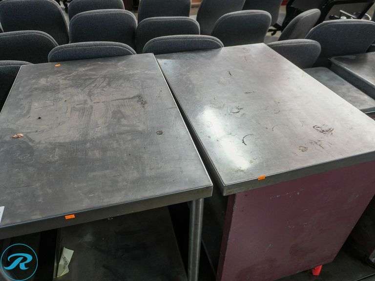 (2) Stainless Steel Prep Tables on Casters, 3' x 2' - Roller Auctions