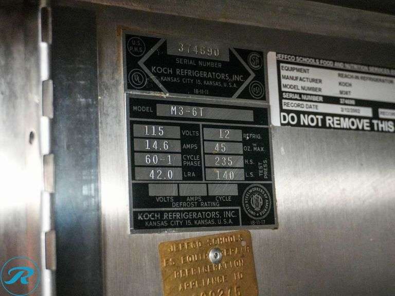 Koch M3-6T 3-Split Door Reach In Refrigerator, 115V - Roller Auctions