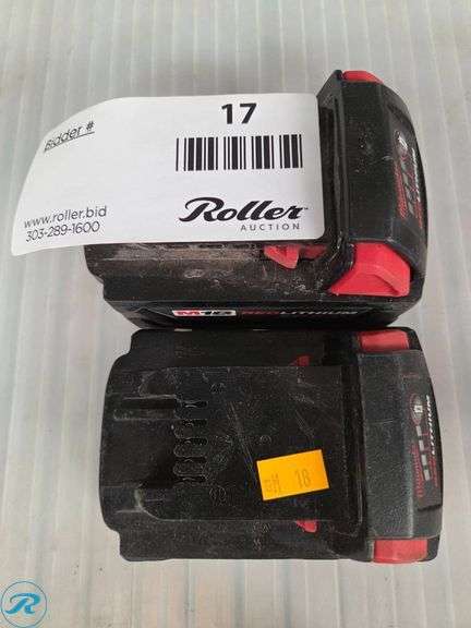 2 Milwaukee M18 REDLITHIUM Batteries CP 2.0 - Roller Auctions
