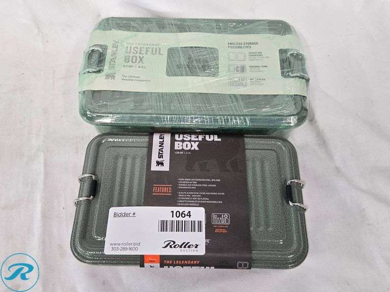(2) Stanley Useful Boxes, Green Finish - Roller Auctions