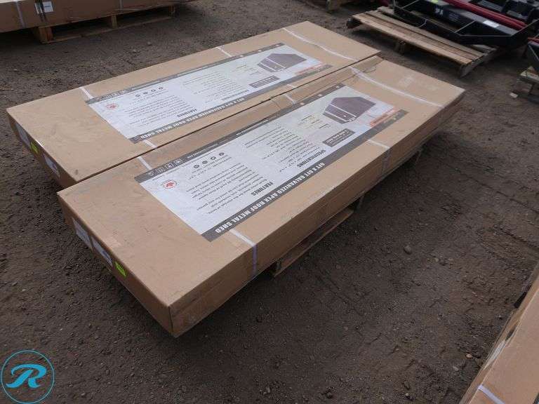 New Land Honor LHR-MS0810 Galvanized Apex Roof Metal Shed, 8' x 10' - Roller Auctions