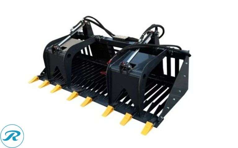 New Land Honor RGB-11-72W Hydraulic Rock Grapple Bucket Attachment to Fit Skid Steer Loader, 72" - Roller Auctions