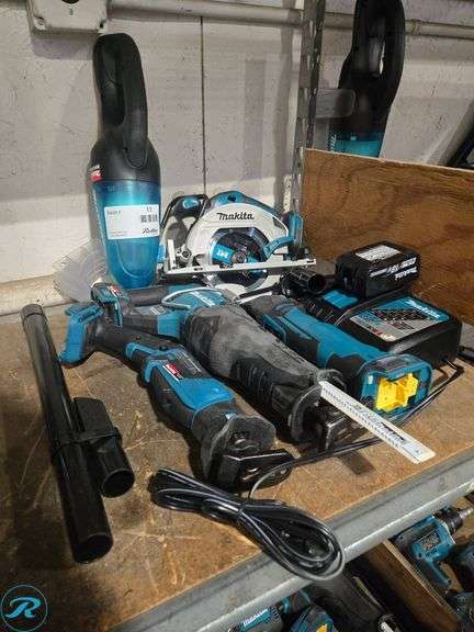 (5) Makita 18V Tools With Battery and Charger