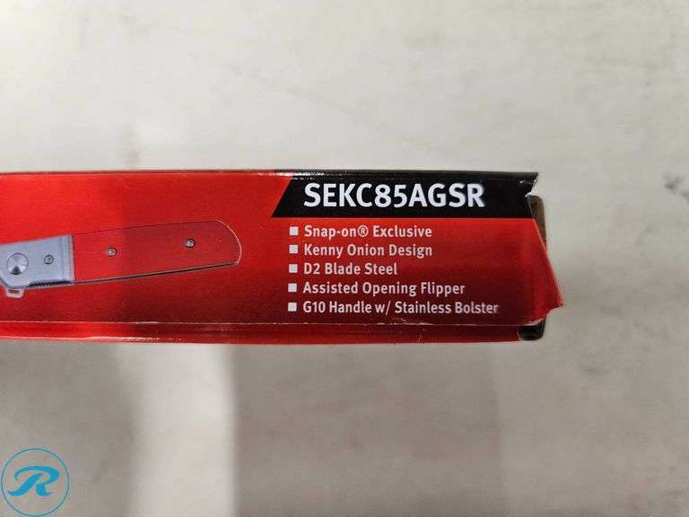 (2) Snap-on Bamboozled Assisted Knife SEKC85AGSR, D2 Blade Steel, G10 Handle - Roller Auctions