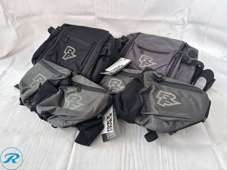 (2)Race Face Stash 3L Hip Bags and (2)Stash Quick Rip Hip Bags, Charcoal and Stealth, OS - Roller Auctions