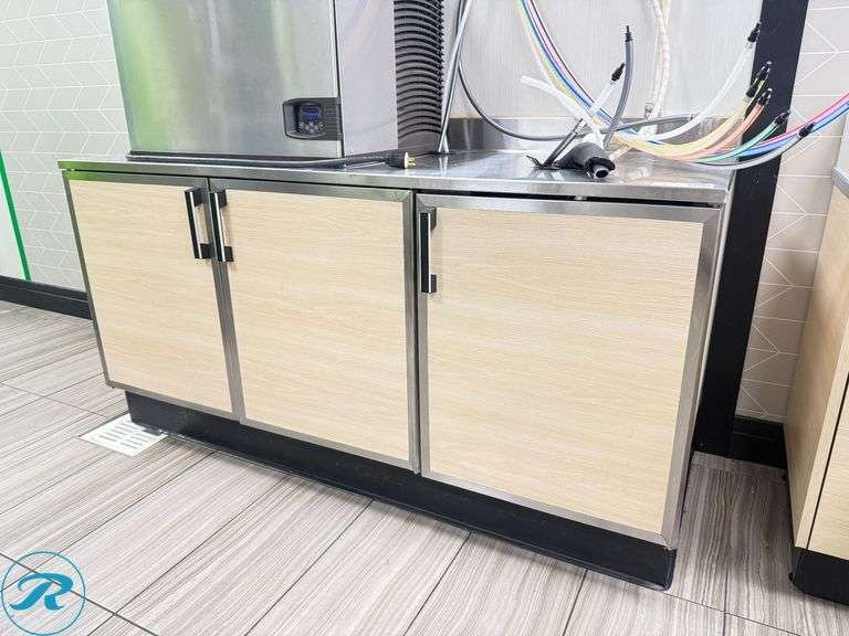 3-Door Soda Station Counter With Undercounter Storage, 72in x 29in