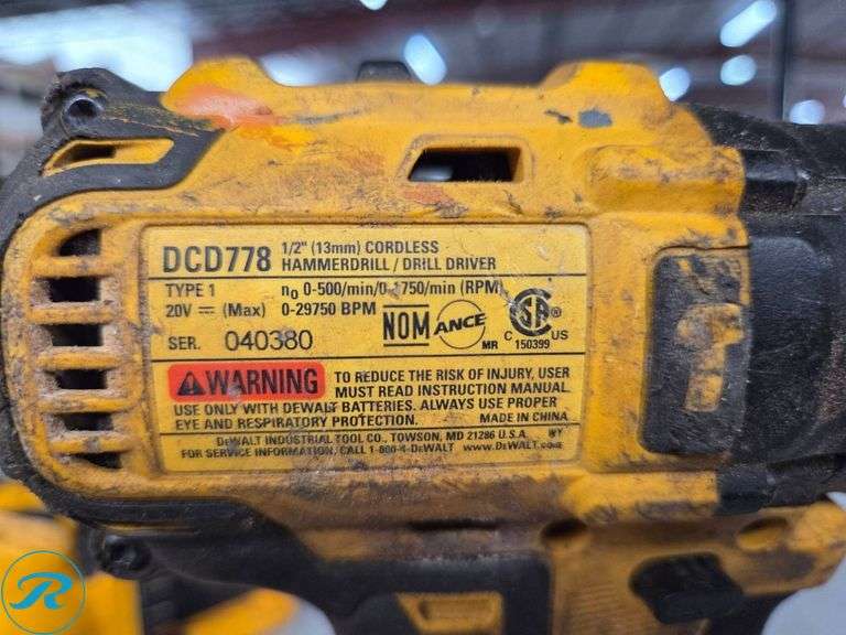Dewalt 20V Tools Including DCD778 Hammer Drill, DCS331 Jig Saw, DCS355 Multi-Tool, and DCF886 Impact Driver - Roller Auctions