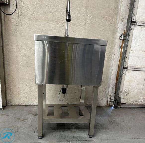 TRINITY 18" x 16" x 13" Stainless Steel Utility Sink with Pull-out Faucet - Used - Return Reason: Doesn't have enough pressure