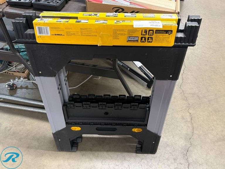 (2) DeWalt DWST11031 Adjustable Metal Legs Sawhorses - Roller Auctions