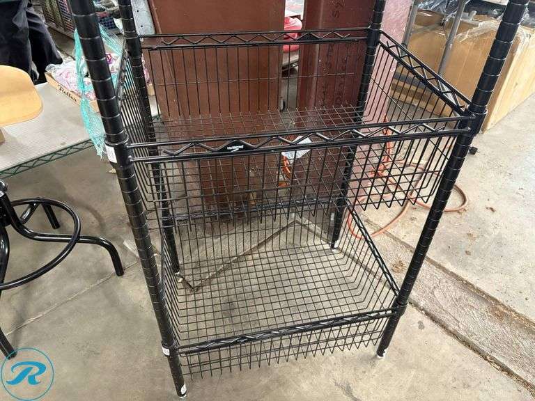 Black Metal Wire Storage Rack, Model BSK 1824B, 18x24x63 - Roller Auctions
