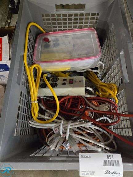 Crate of Power Strips and Extension Cords - Roller Auctions