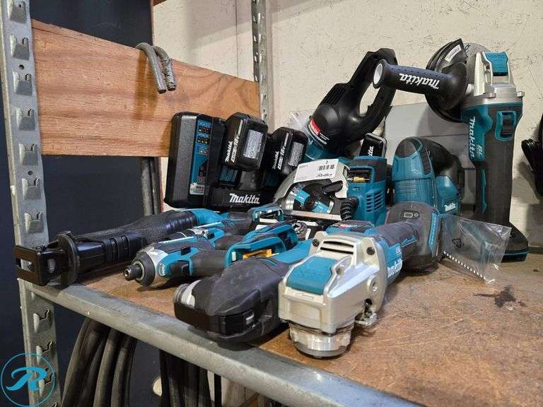 (10) Makita 18V Tools With (4) Batteries and Charger
