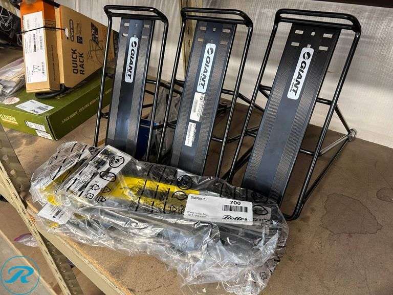 (3) Giant Bicycle Rear Racks with Topeak Omni QuickTrack Adapters - Roller Auctions