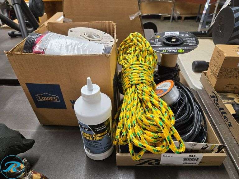 HDX Bungee Cords, DAP Liquid Cement Filler, GearIT Speaker Wire, and Ropes - Roller Auctions
