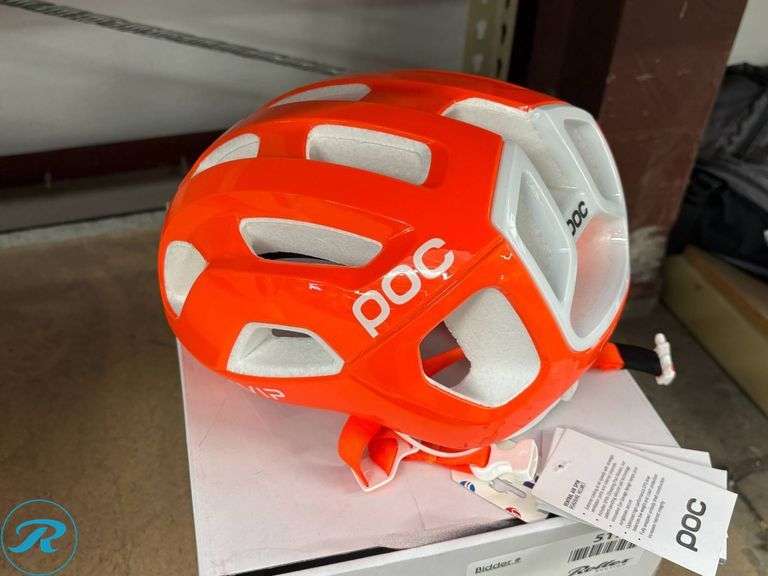 POC SPIN Medium Cycling Helmet in Orange/White - Roller Auctions