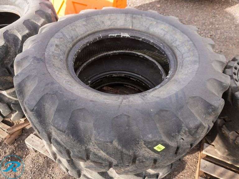 Set of (4) Firestone 14.00-24TG Equipment Tires To Fit Motor Grader Or Telehandler Forklift - Roller Auctions