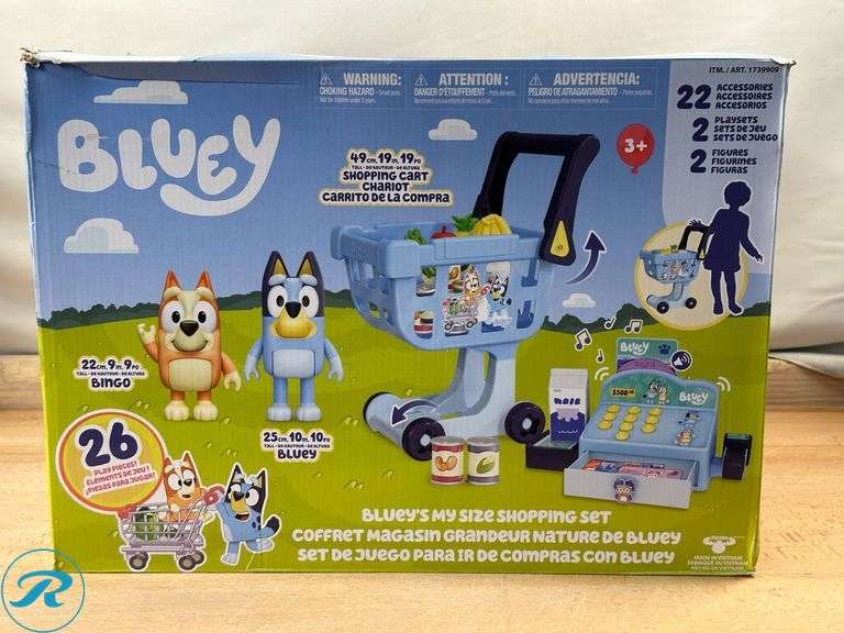 Bluey: Friends and Family Beach Set- Used; Bluey: My Size Shopping Set- Used/ Missing Milk - Roller Auctions