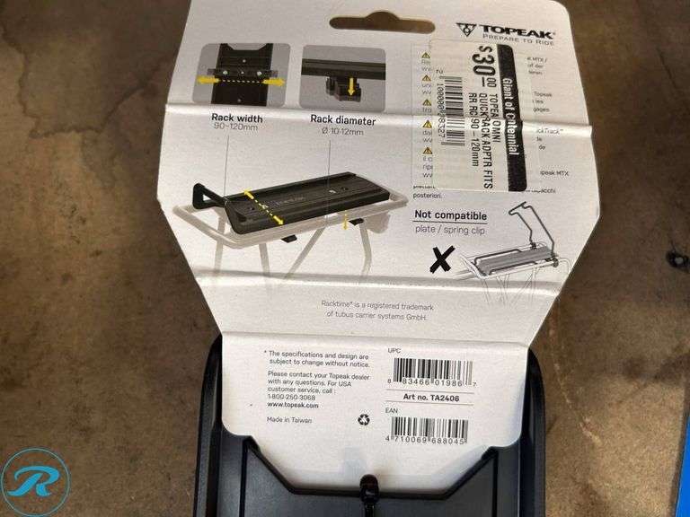 Topeak Omni QuickTrack Adapters and Giant MIK Systems - Roller Auctions