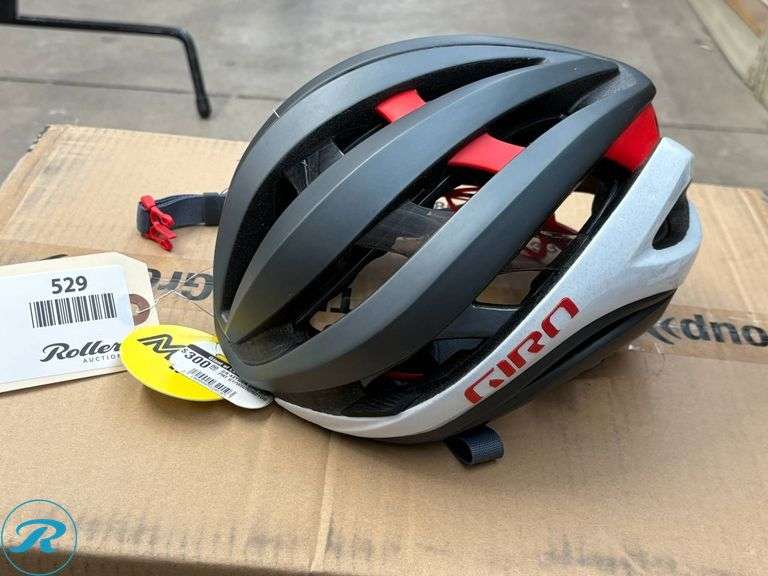Giro Aether Helmet – Matte Grey/Red, Size Small - Roller Auctions